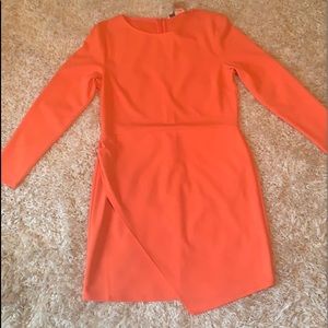 Orange midi dress